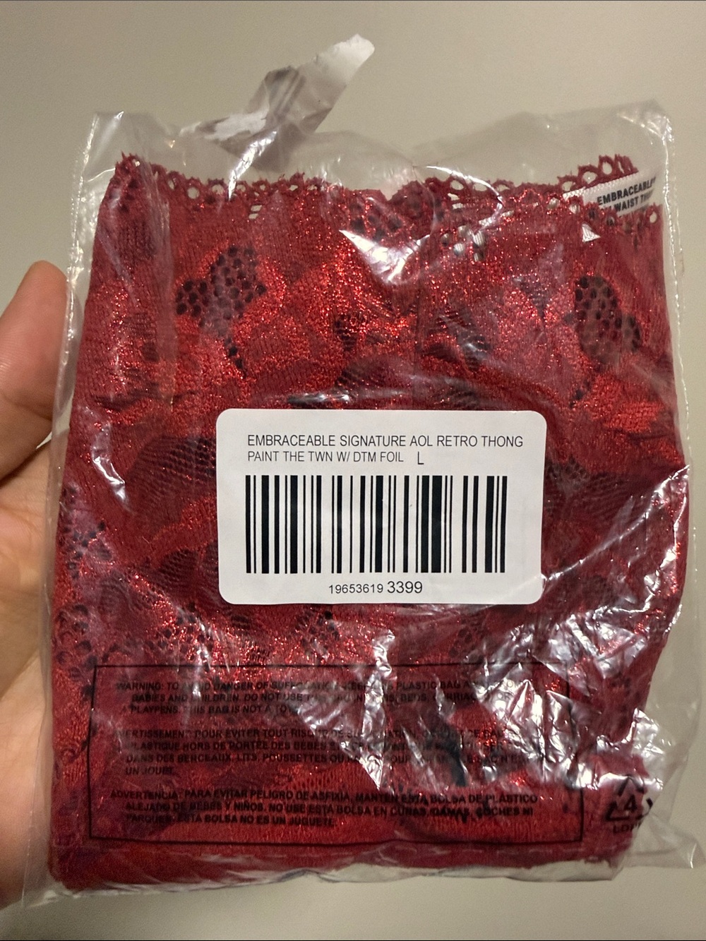 Soma Embraceable Signature Retro Thong in Metallic Red